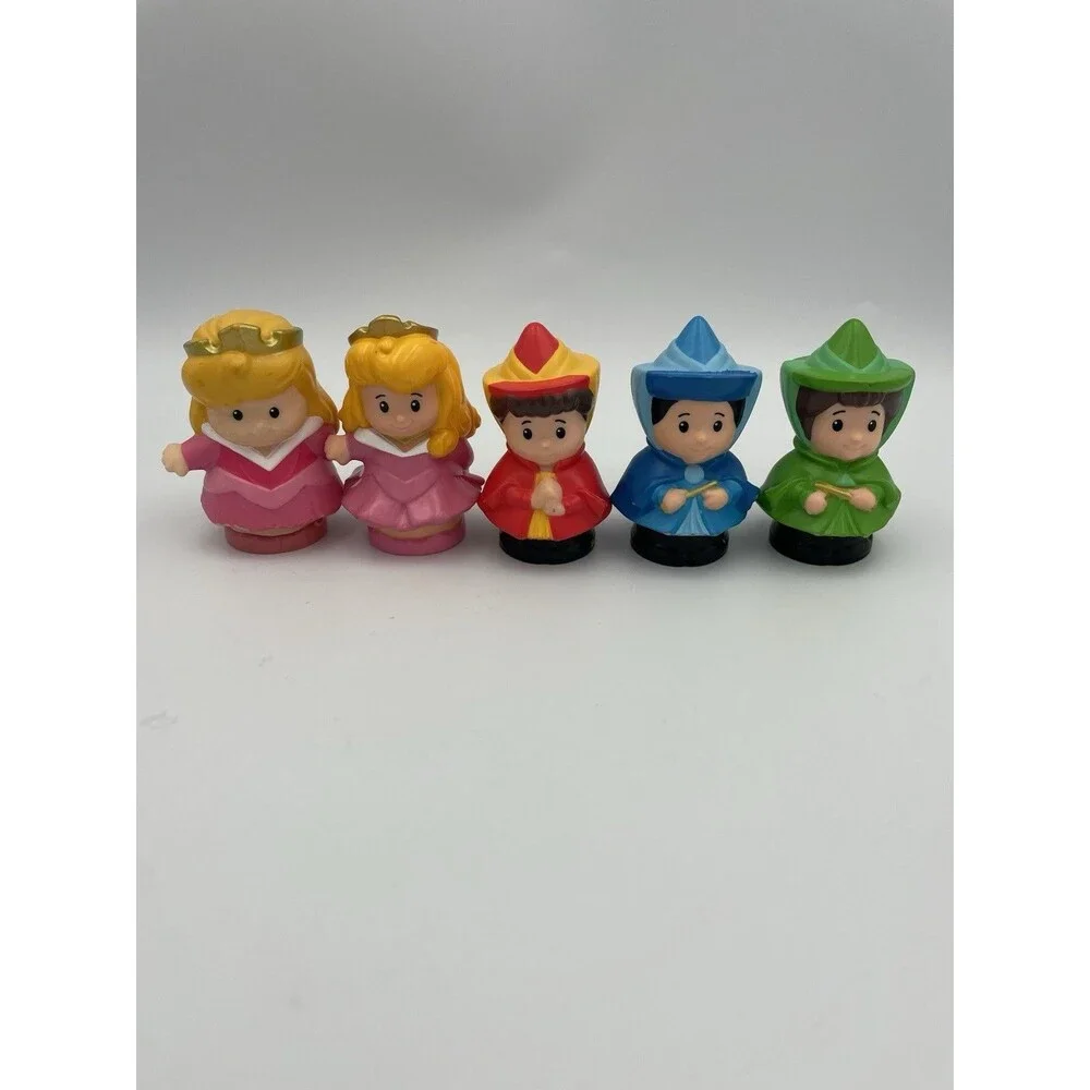 Fisher Price Little People Figures Sleeping Beauty 2 Aurora 3 Fairy Godmothers